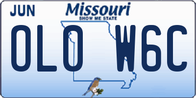 MO license plate OL0W6C