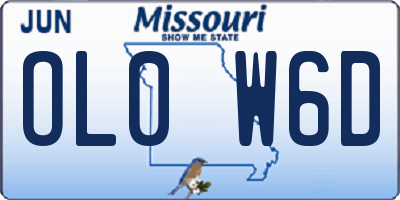 MO license plate OL0W6D