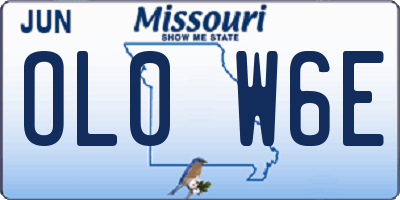 MO license plate OL0W6E