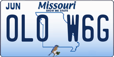 MO license plate OL0W6G