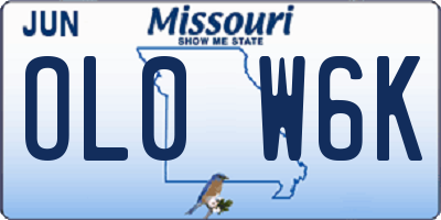 MO license plate OL0W6K