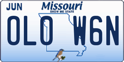 MO license plate OL0W6N
