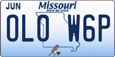 MO license plate OL0W6P