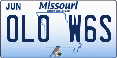 MO license plate OL0W6S