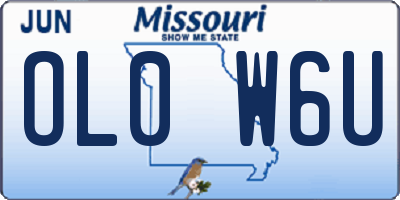MO license plate OL0W6U