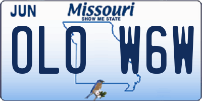 MO license plate OL0W6W