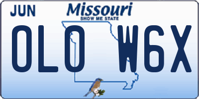 MO license plate OL0W6X