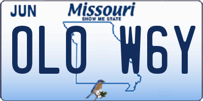 MO license plate OL0W6Y