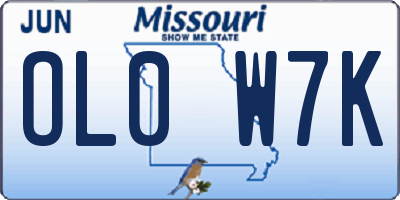 MO license plate OL0W7K
