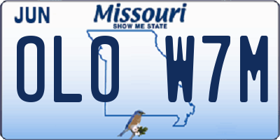 MO license plate OL0W7M