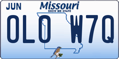MO license plate OL0W7Q