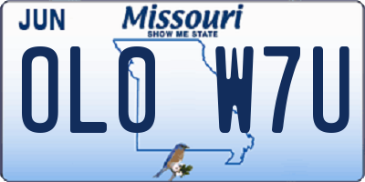 MO license plate OL0W7U