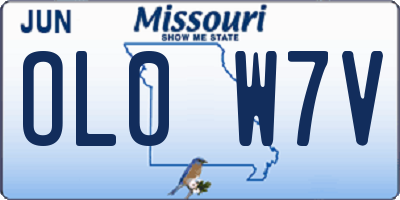 MO license plate OL0W7V