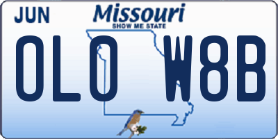 MO license plate OL0W8B