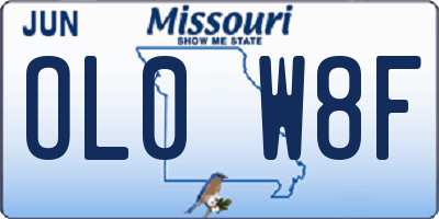 MO license plate OL0W8F