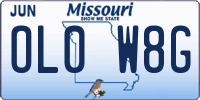 MO license plate OL0W8G