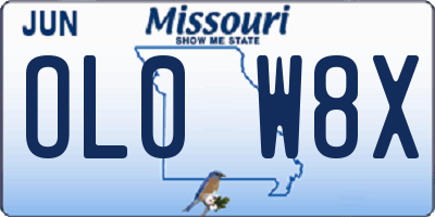 MO license plate OL0W8X