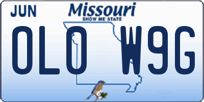 MO license plate OL0W9G