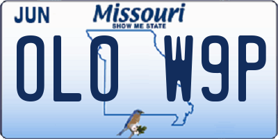 MO license plate OL0W9P