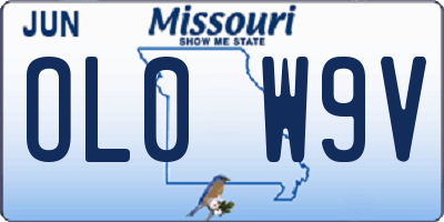 MO license plate OL0W9V