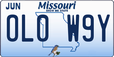 MO license plate OL0W9Y