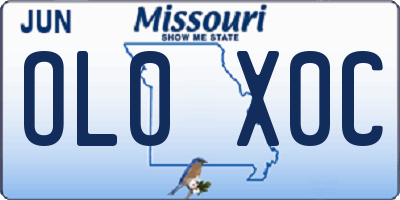 MO license plate OL0X0C
