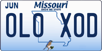 MO license plate OL0X0D