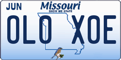 MO license plate OL0X0E