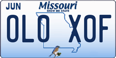 MO license plate OL0X0F