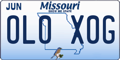 MO license plate OL0X0G