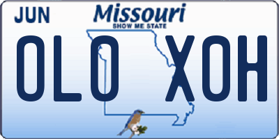 MO license plate OL0X0H