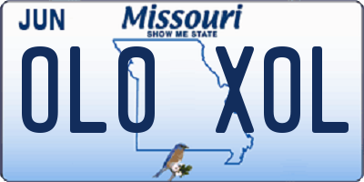 MO license plate OL0X0L