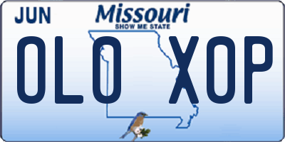 MO license plate OL0X0P