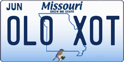 MO license plate OL0X0T