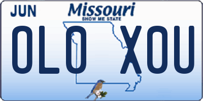 MO license plate OL0X0U