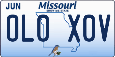 MO license plate OL0X0V