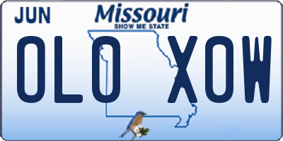 MO license plate OL0X0W