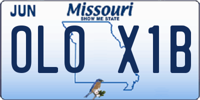 MO license plate OL0X1B