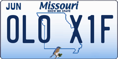 MO license plate OL0X1F