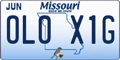 MO license plate OL0X1G