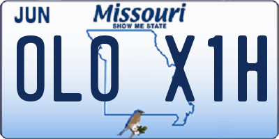 MO license plate OL0X1H