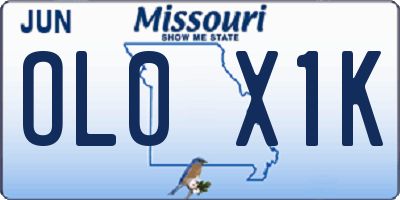 MO license plate OL0X1K