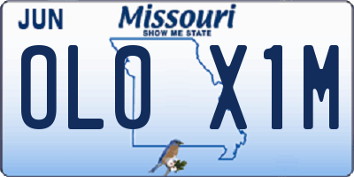 MO license plate OL0X1M