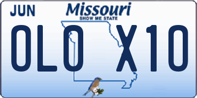 MO license plate OL0X1O