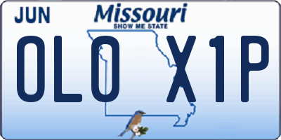 MO license plate OL0X1P