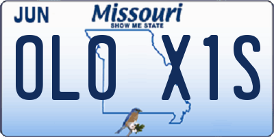 MO license plate OL0X1S