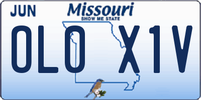 MO license plate OL0X1V