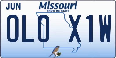 MO license plate OL0X1W