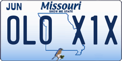 MO license plate OL0X1X
