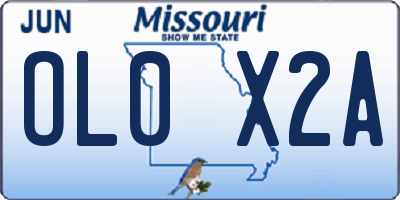 MO license plate OL0X2A